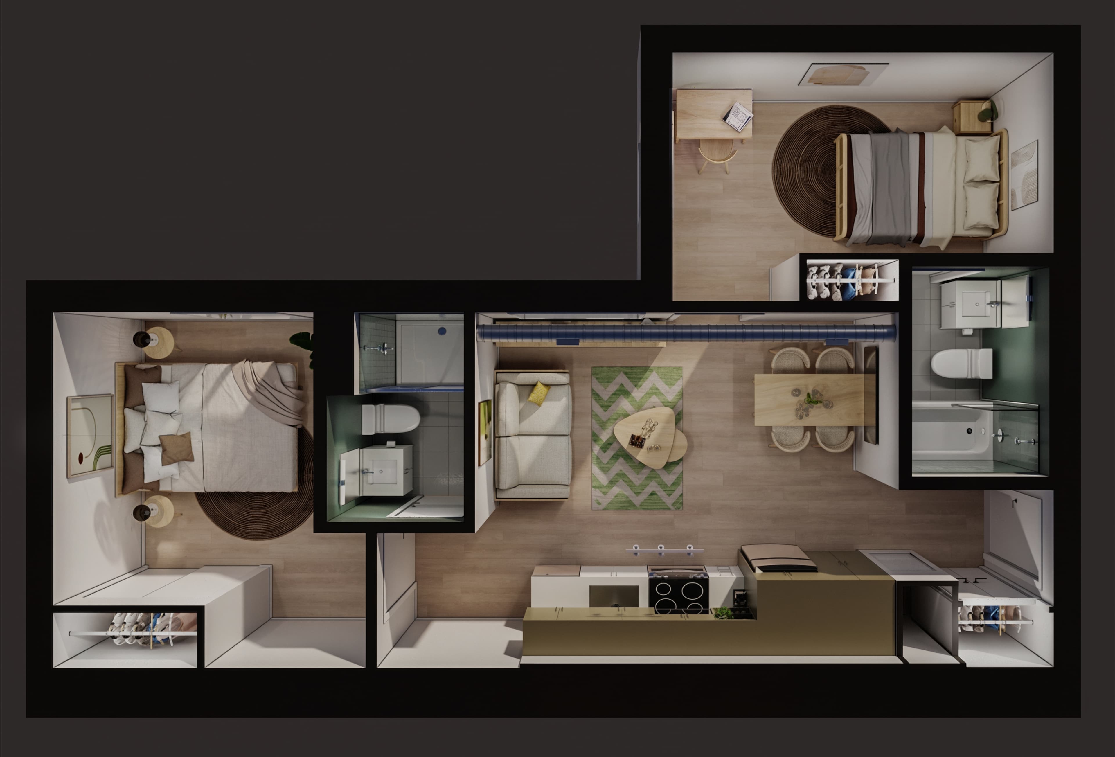 2Bedroom + 2Bath - J21 main